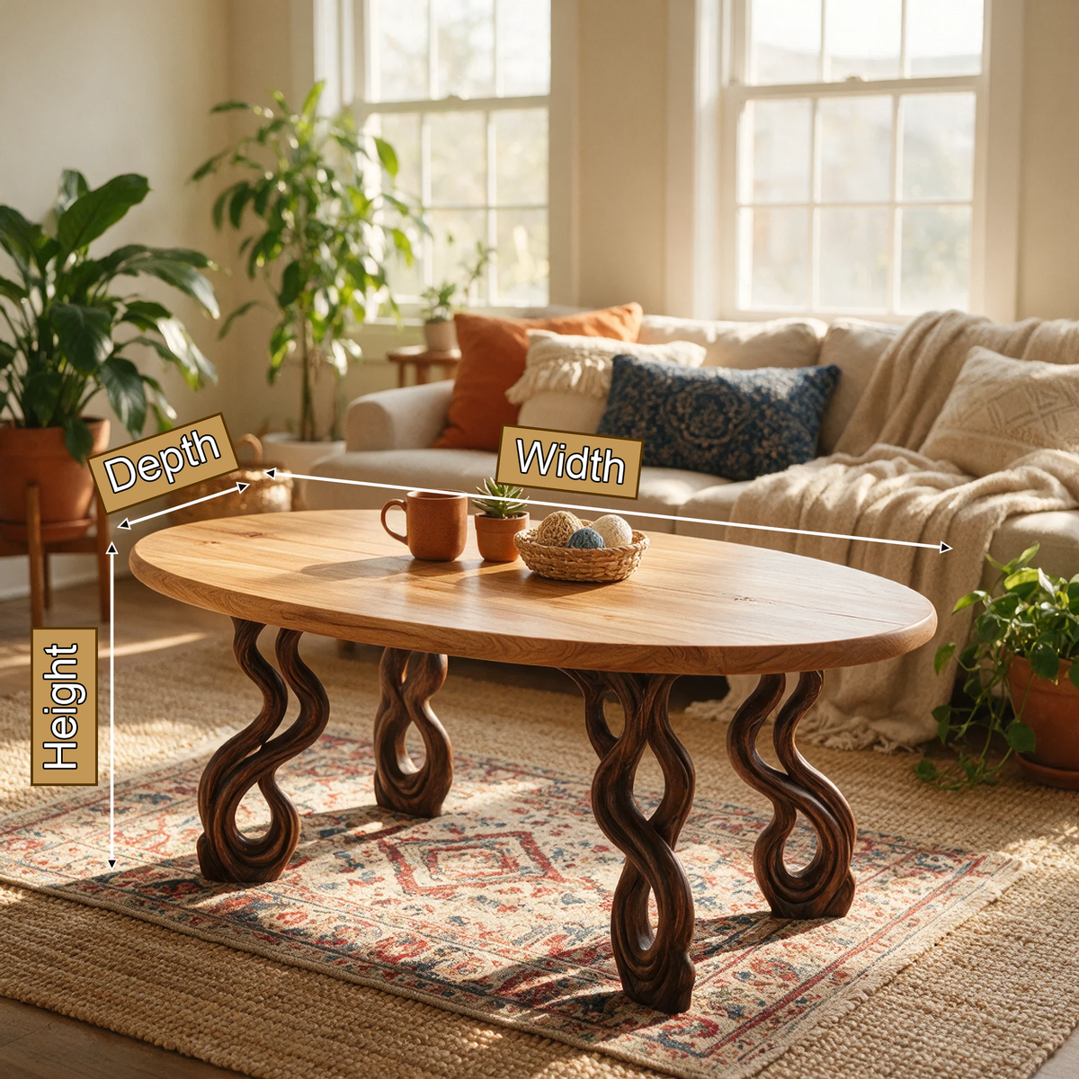 Lyrava Sculpted Loop Leg Handcrafted Coffee Table - Timberustic Coffee Table