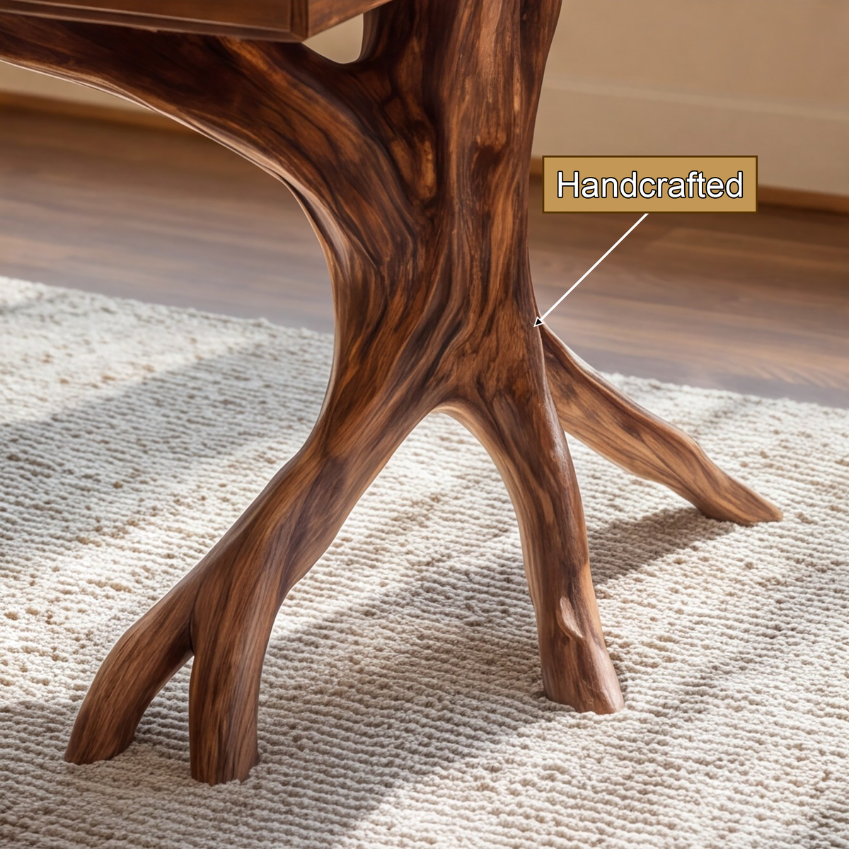 Noravella Sculpted Branch Base Handcrafted Desk with Drawers - Timberustic Desk With Drawers