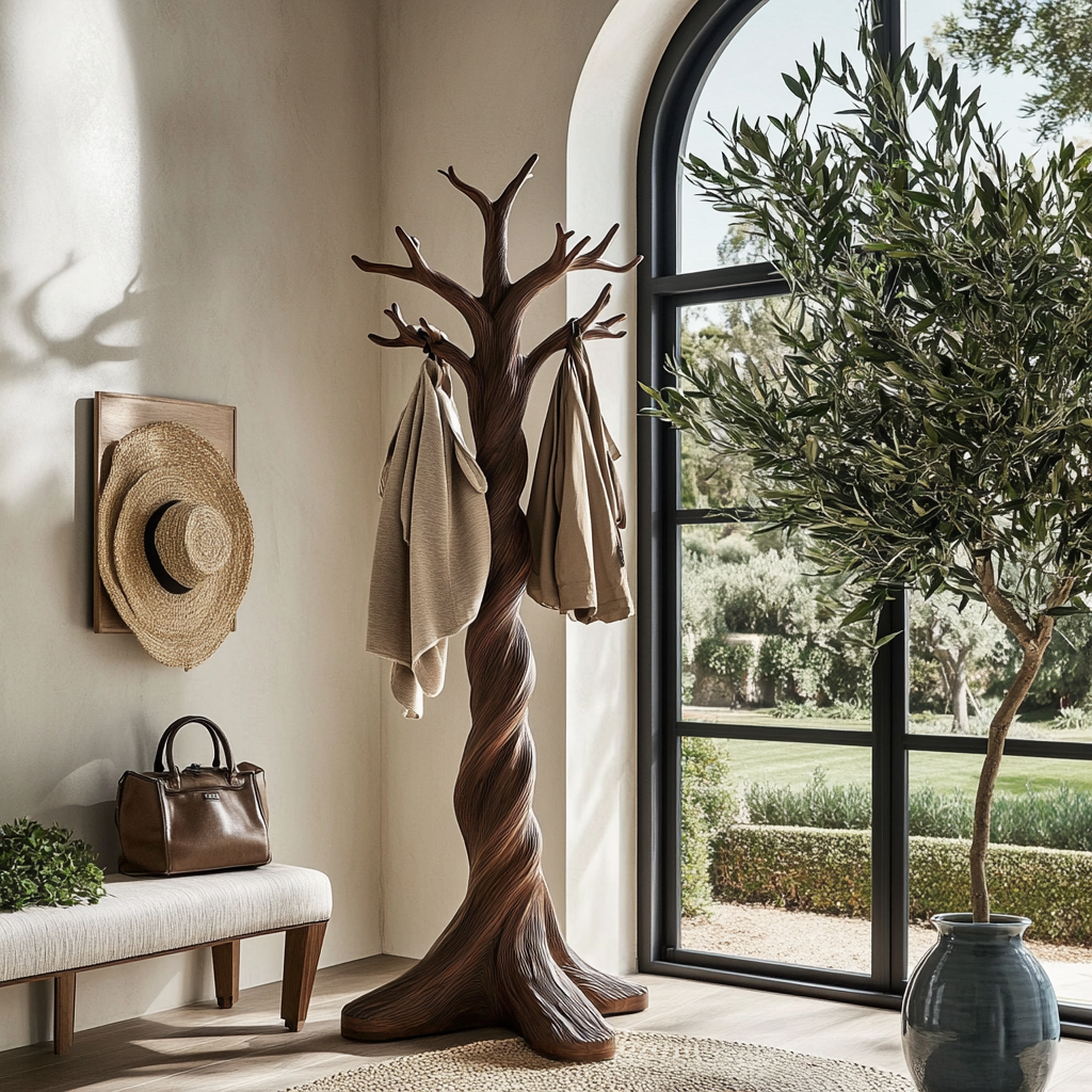 Norowyn Twisting Sculpted Tree Coat Rack by Timberustic — overall product view