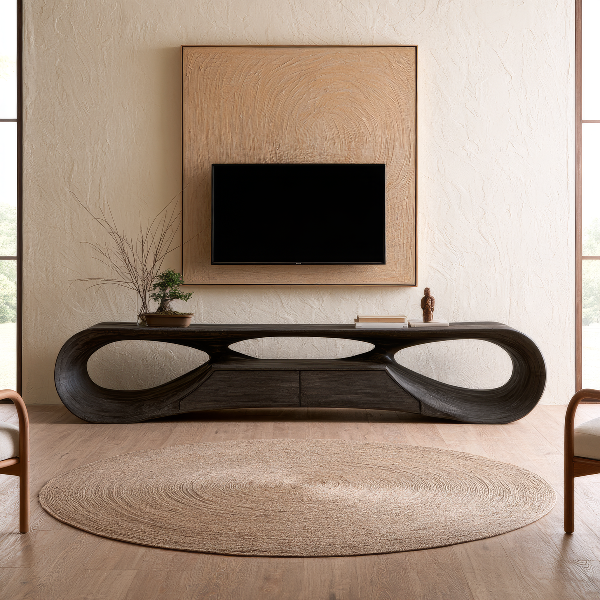 Orevale Sculpted Loop Handcrafted TV Console - Timberustic TV Console