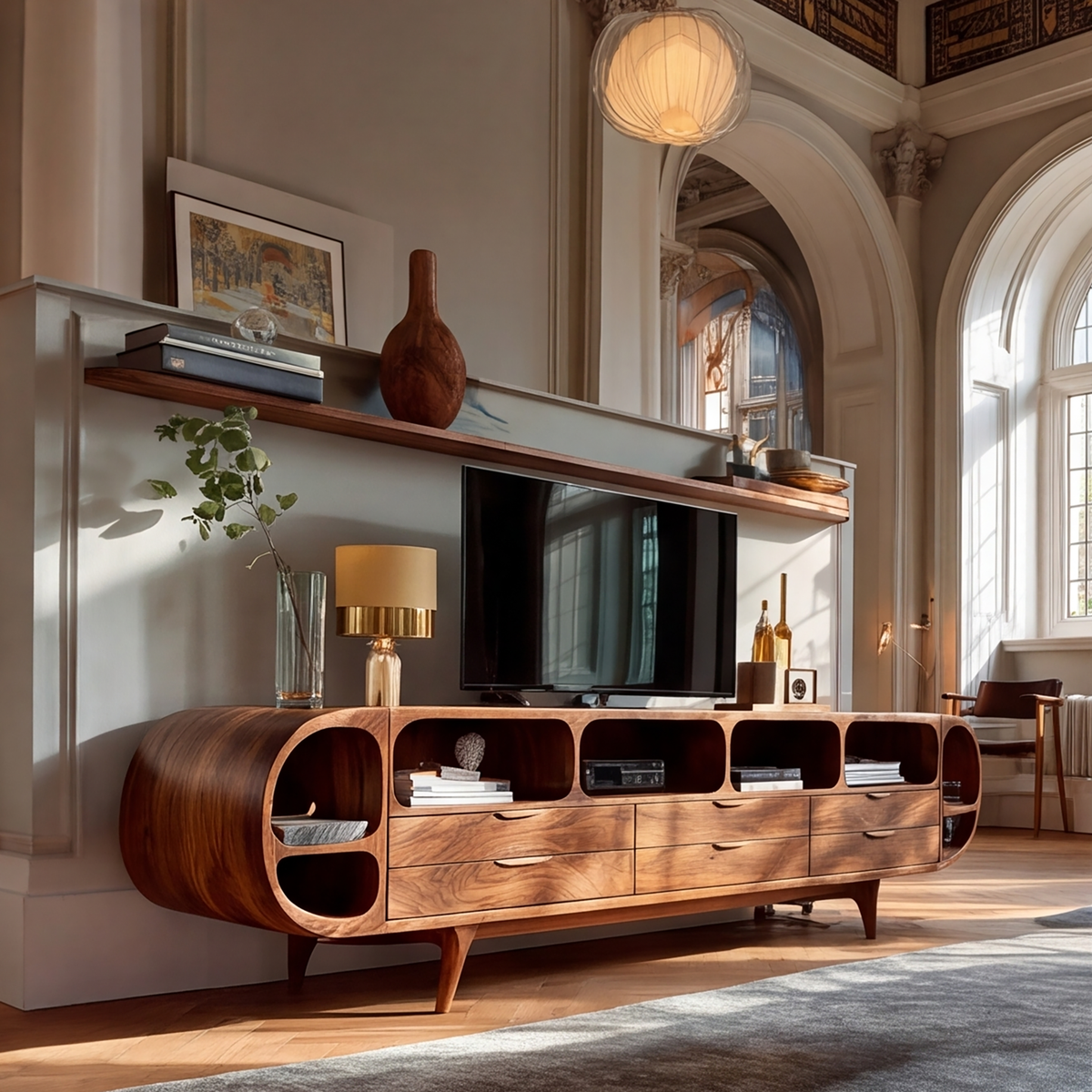 Rovaro Rounded Silhouette Handcrafted TV Console - Timberustic TV Console
