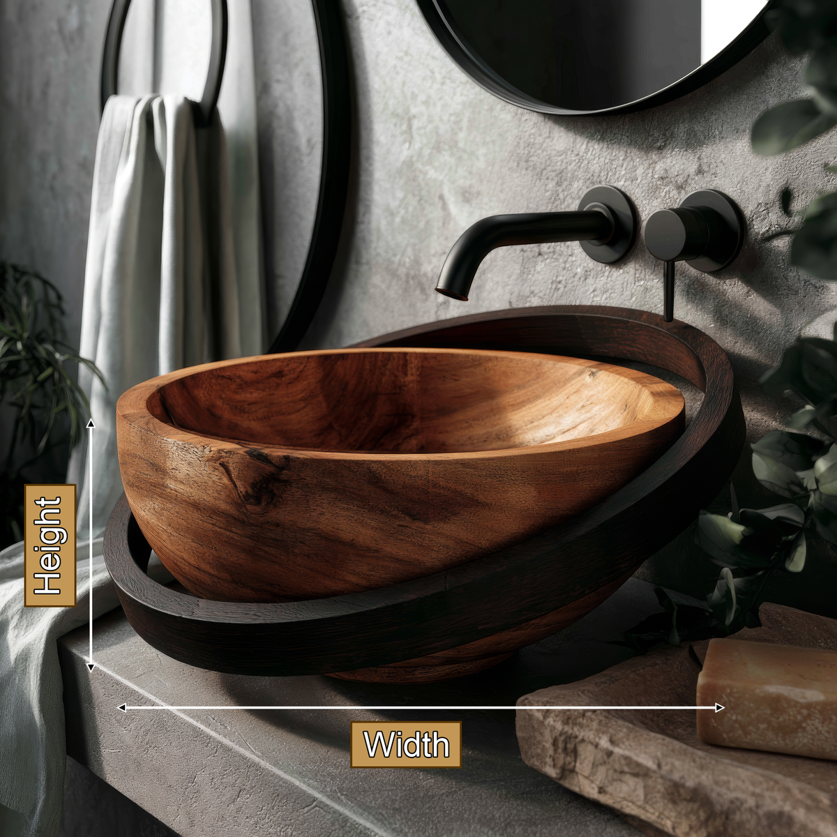 Sylirell Sculpted Oval Ring Handcrafted Vessel Sinks - Timberustic Vessel Sinks