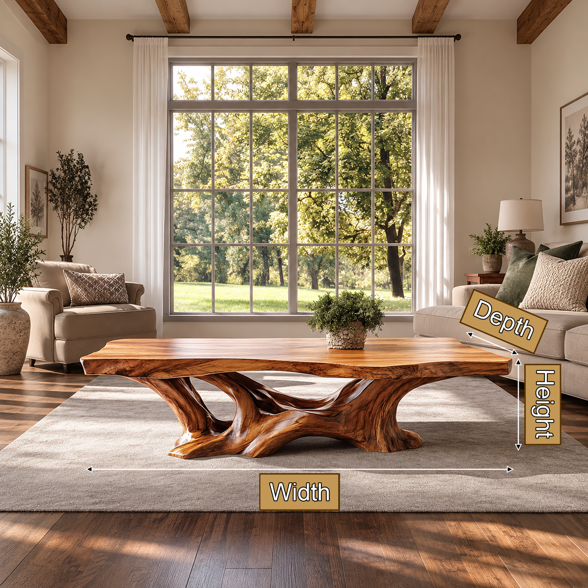 Sylodell Live Edge Sculpted Coffee Table - Timberustic Coffee Table