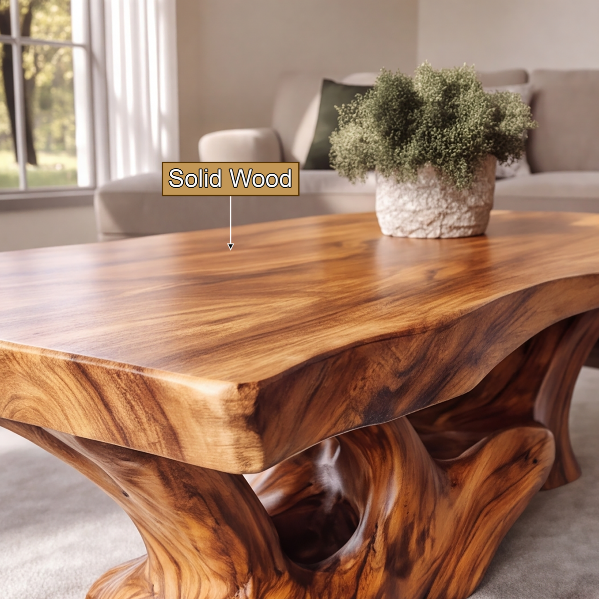 Sylodell Live Edge Sculpted Coffee Table - Timberustic Coffee Table