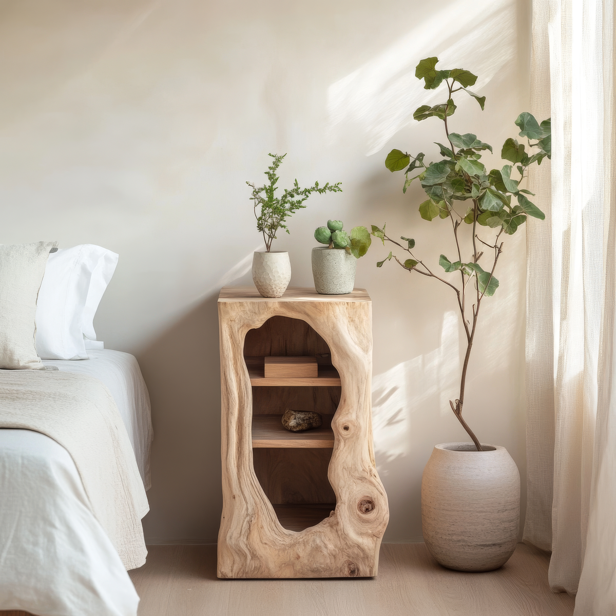 Sylovyn Sculpted Arch Handcrafted Nightstand by Timberustic — overall product view