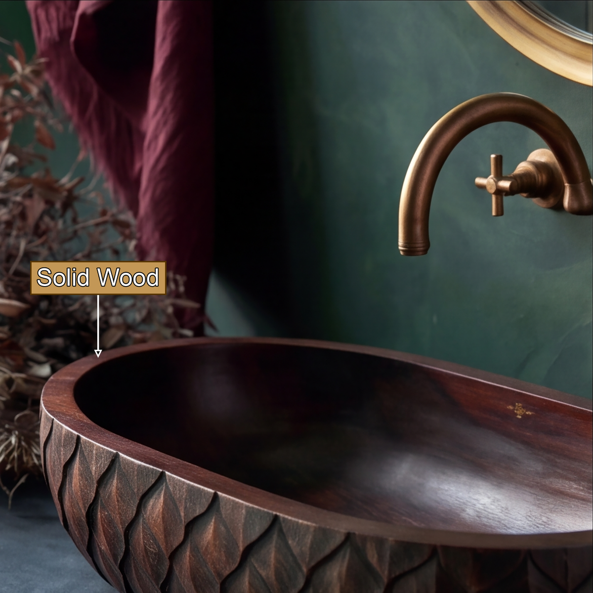 Sylverra Sculpted Botanical Leaf Handcrafted Vessel Sinks - Timberustic Vessel Sinks