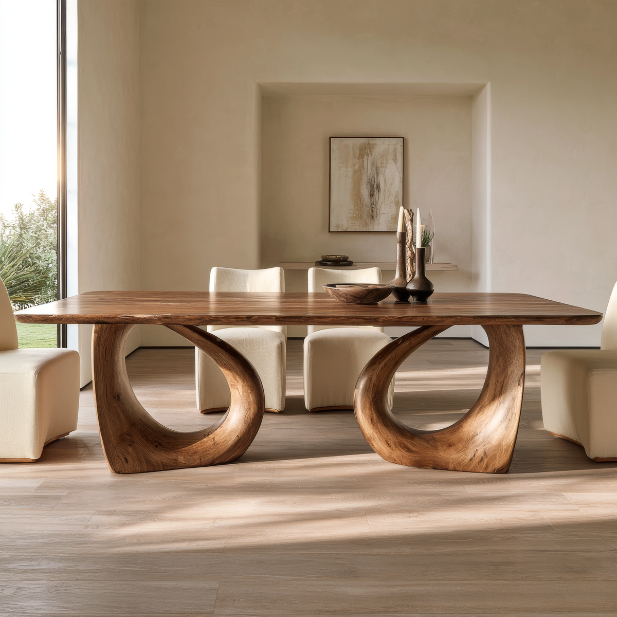 Veledell Twin Loop Sculpted Handcrafted Dining Table - Timberustic Dining Table