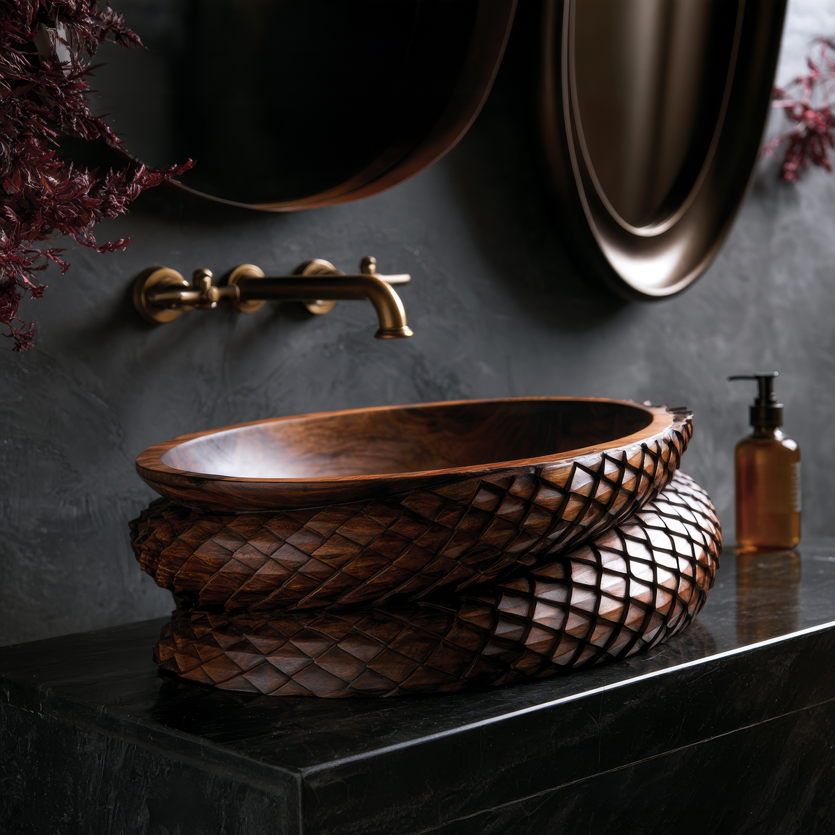 Veledrin Woven Coil Sculpted Handcrafted Vessel Sinks - Timberustic Vessel Sinks