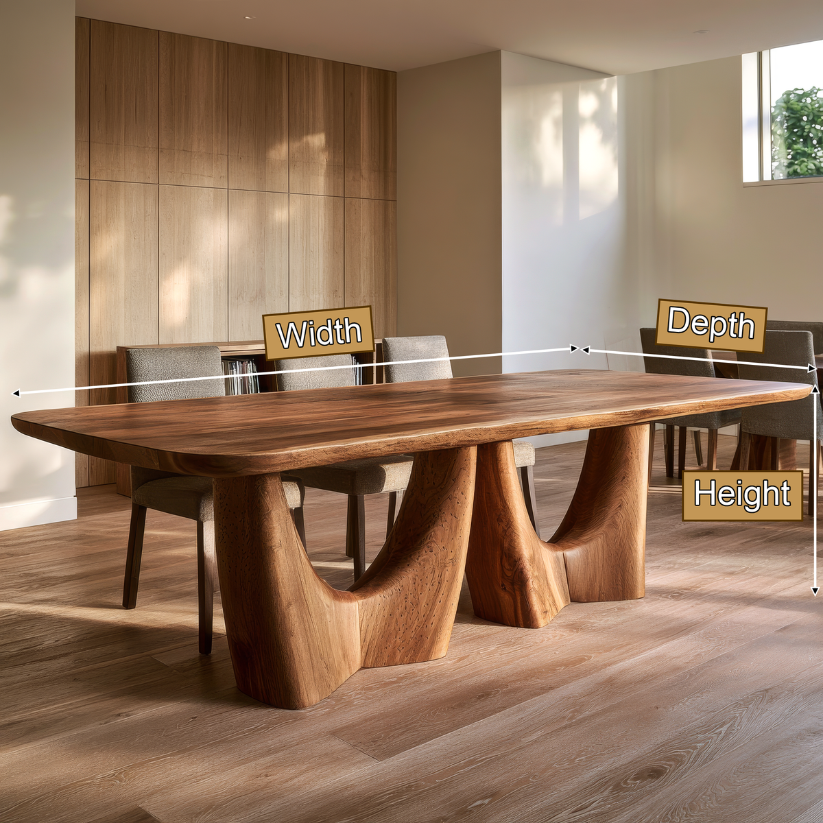 Velelune Live Edge Sculpted Handcrafted Dining Table - Timberustic Dining Table