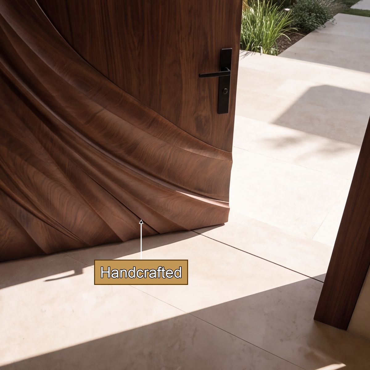 Velorell Radiating Fold Sculpted Handcrafted Door by Timberustic — handcrafted details