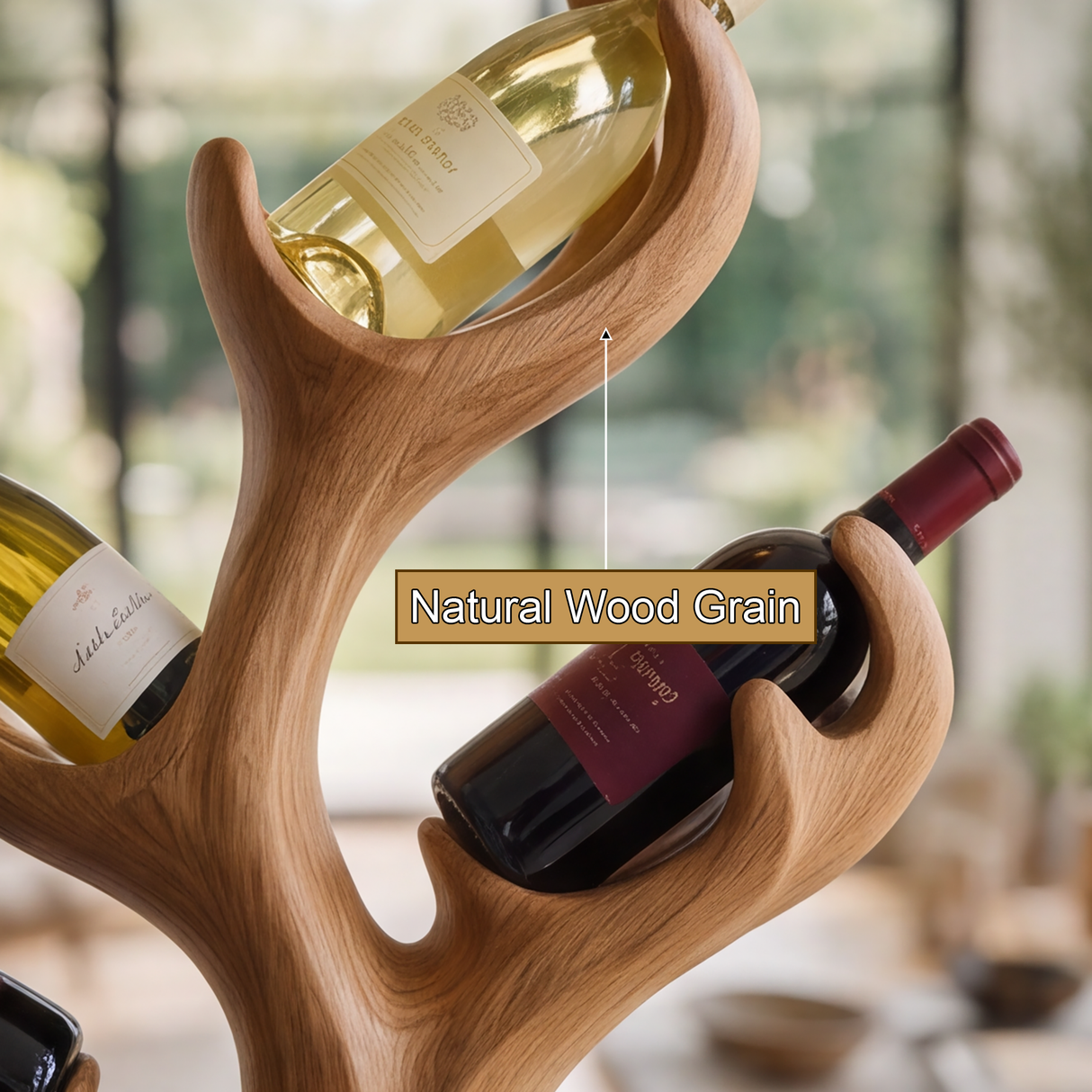 Arborwyn Sculpted Solid Wood Wine Rack