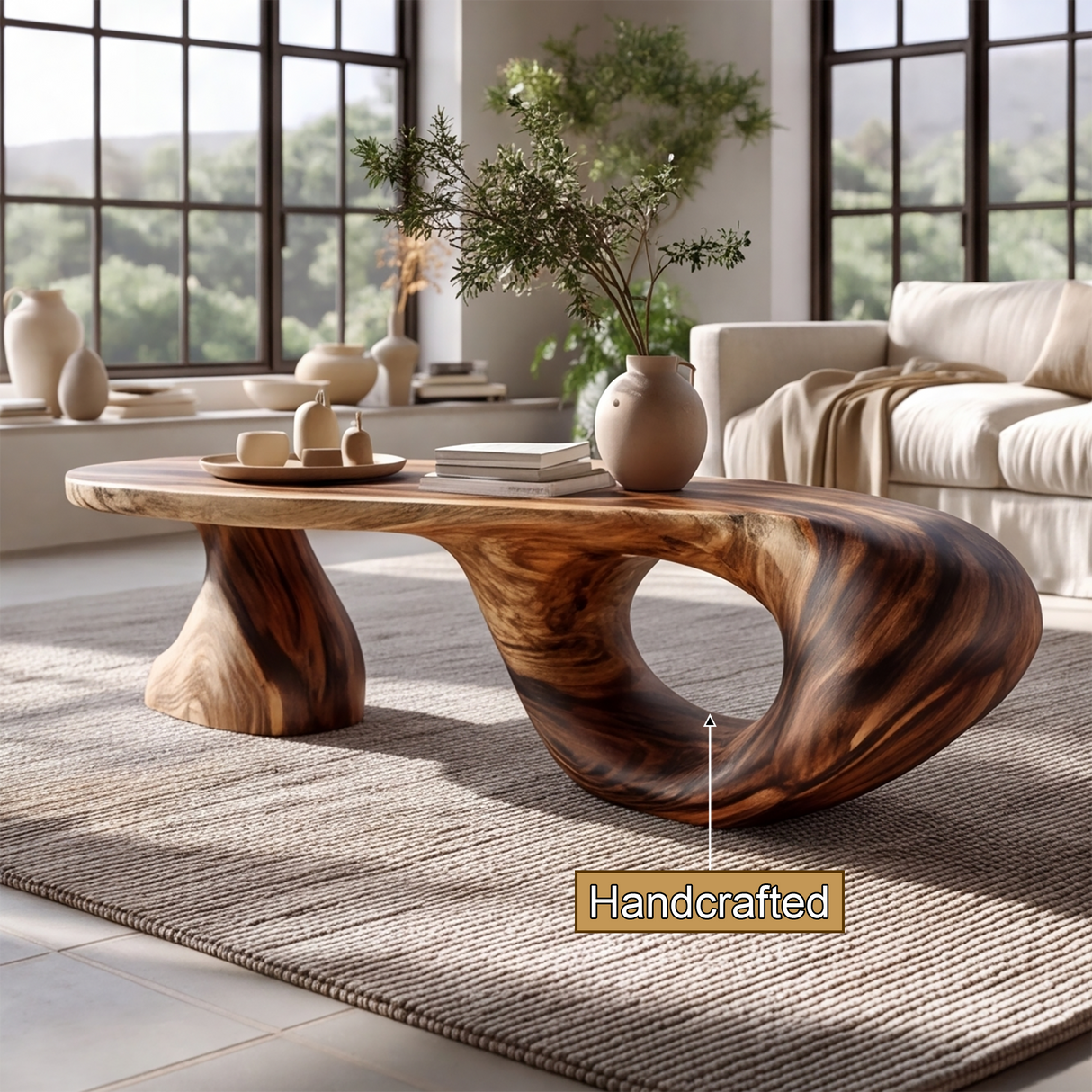 Aurelios Sculpted Solid Wood Coffee Table SPA015651 - TimbeRustic Coffee Table