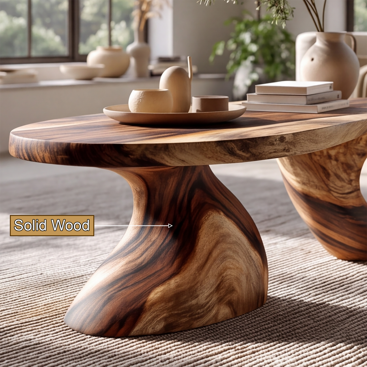 Aurelios Sculpted Solid Wood Coffee Table SPA015651 - TimbeRustic Coffee Table