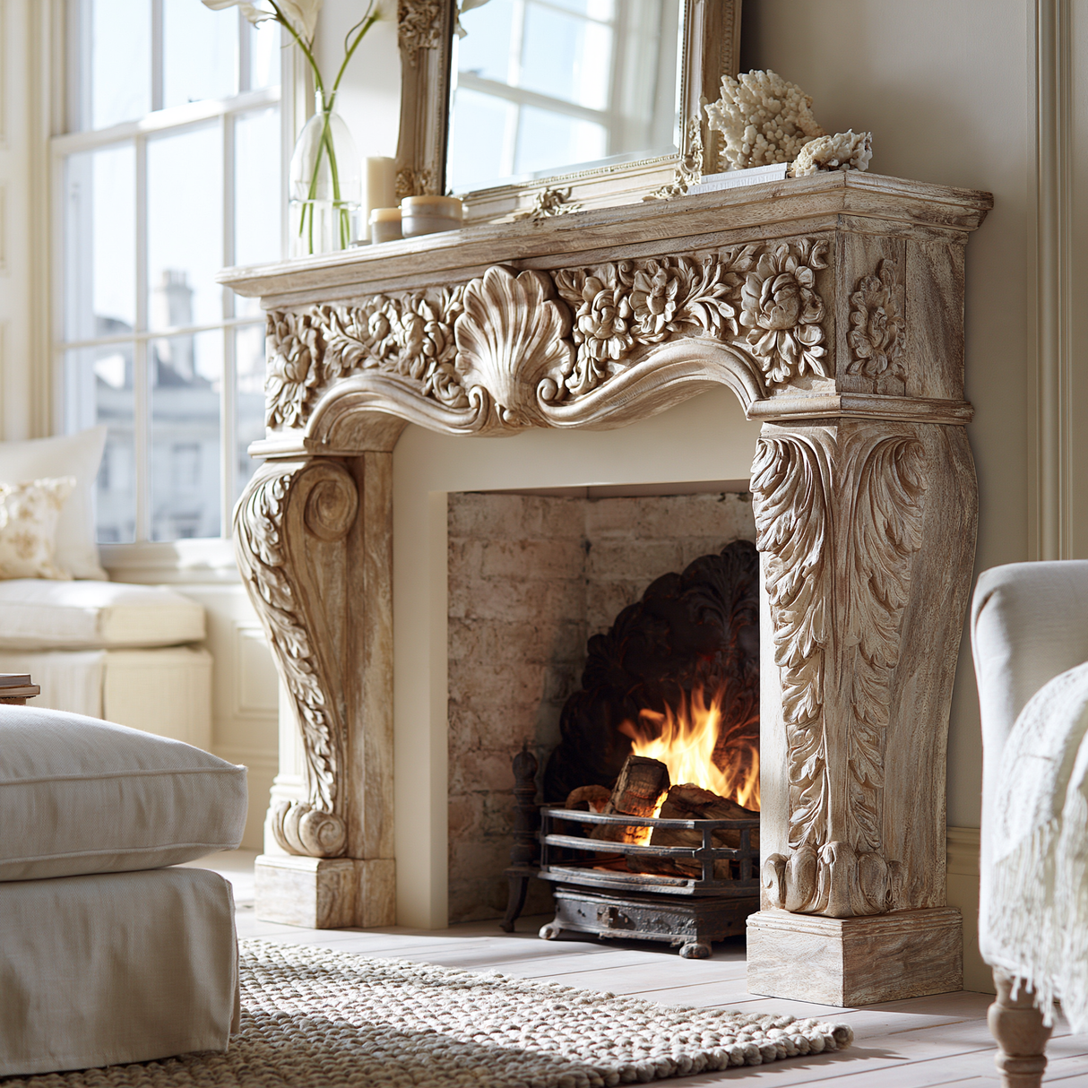 Aurelisse Handcrafted Solid Wood Fireplace Mantel Surround