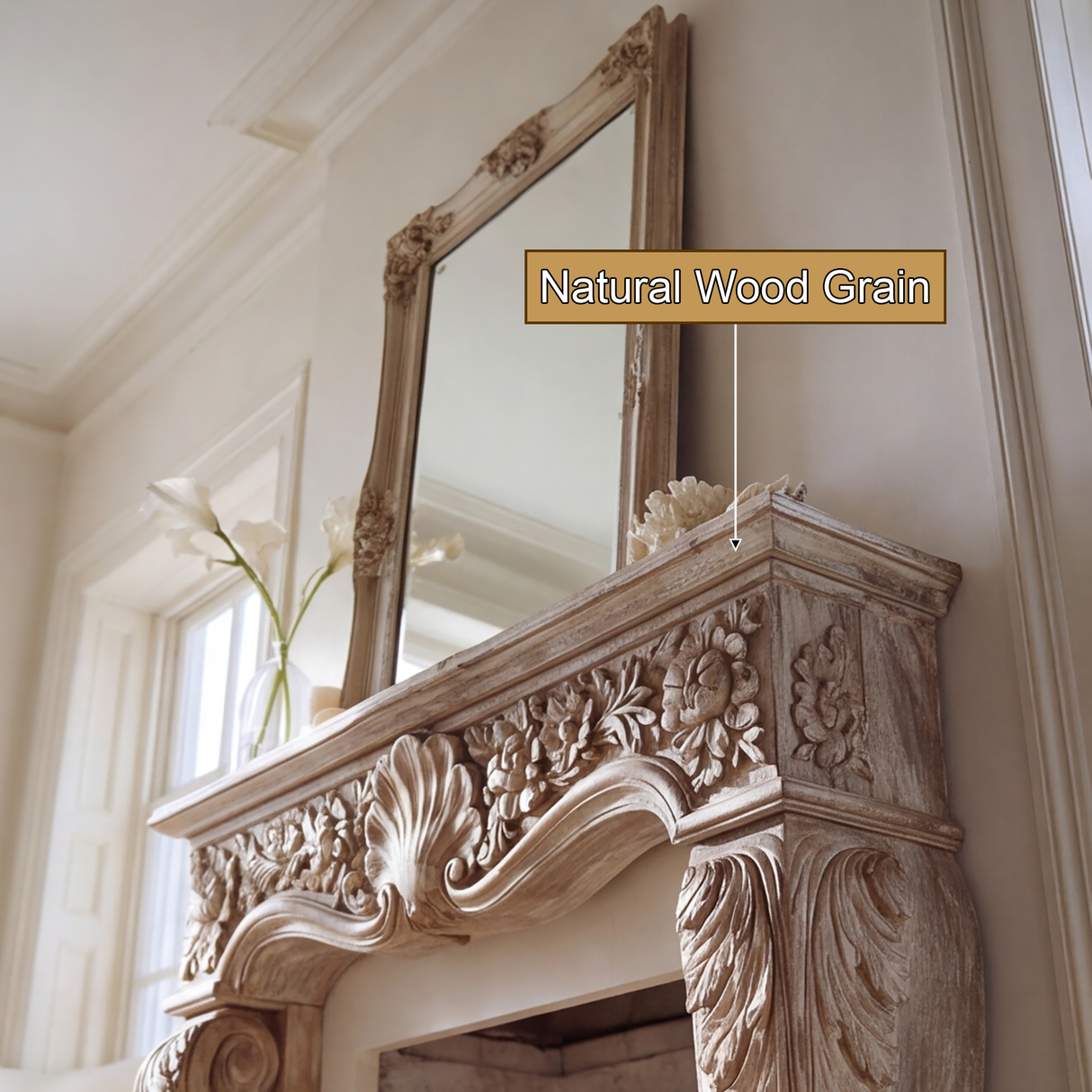 Aurelisse Handcrafted Solid Wood Fireplace Mantel Surround