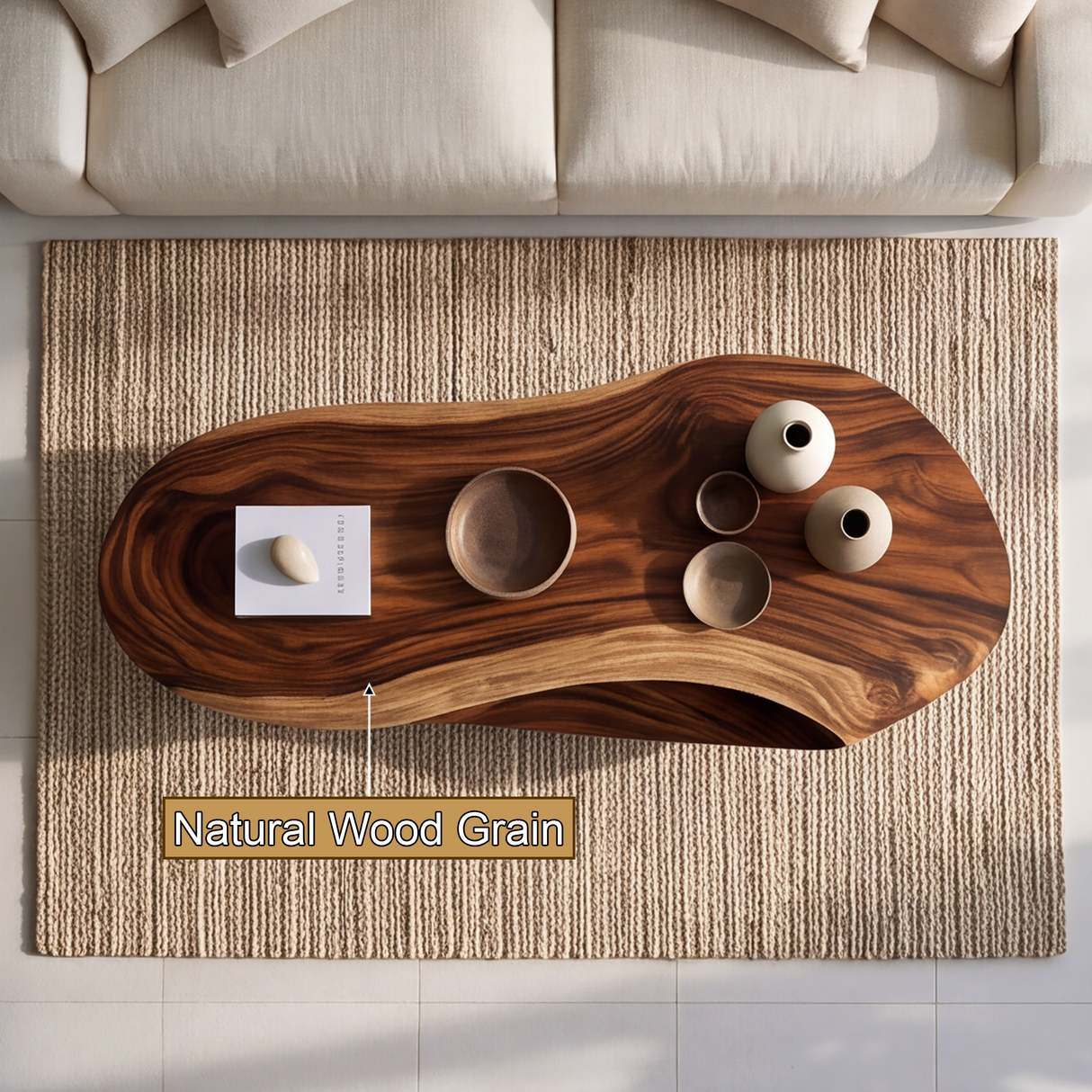 Aurelith Sculpted Solid Wood Coffee Table SPA248715 - TimbeRustic Coffee Table