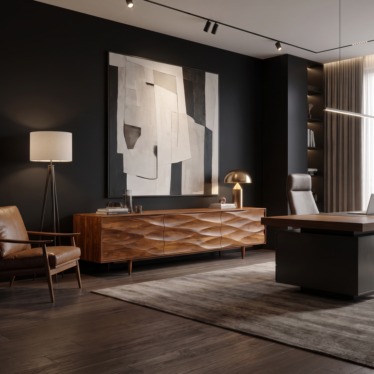 Aurelith Sculpted Solid Wood TV Cabinet Brown - Timberustic TV Cabinet