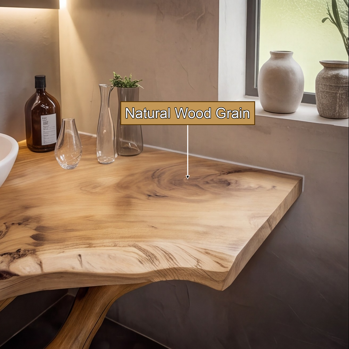 Branchflow Solid Wood Corner Bathroom Vanity - Timberustic Corner Bathroom Vanity