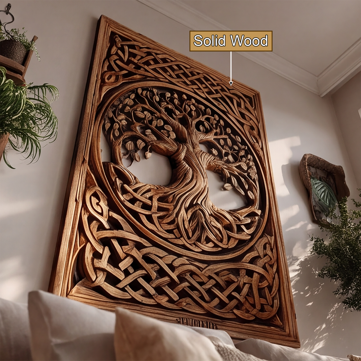 Eirwyn Solid Wood Sculpted Wall Art - Timberustic Wall Art