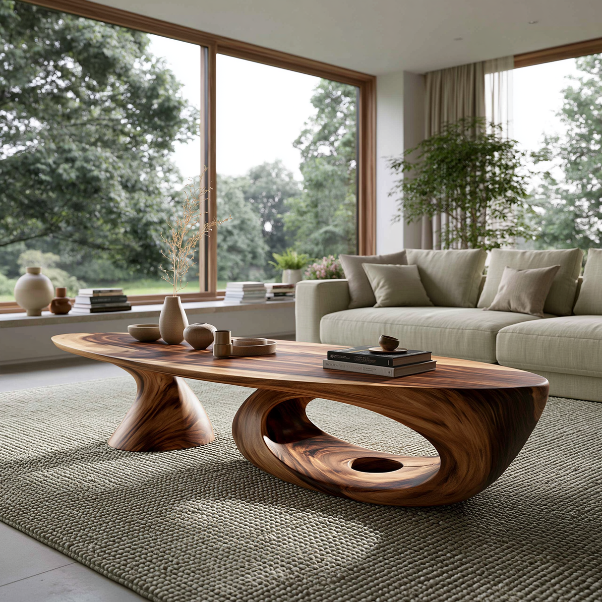 Elaris Sculpted Solid Wood Coffee Table SPA234414 - TimbeRustic Coffee Table