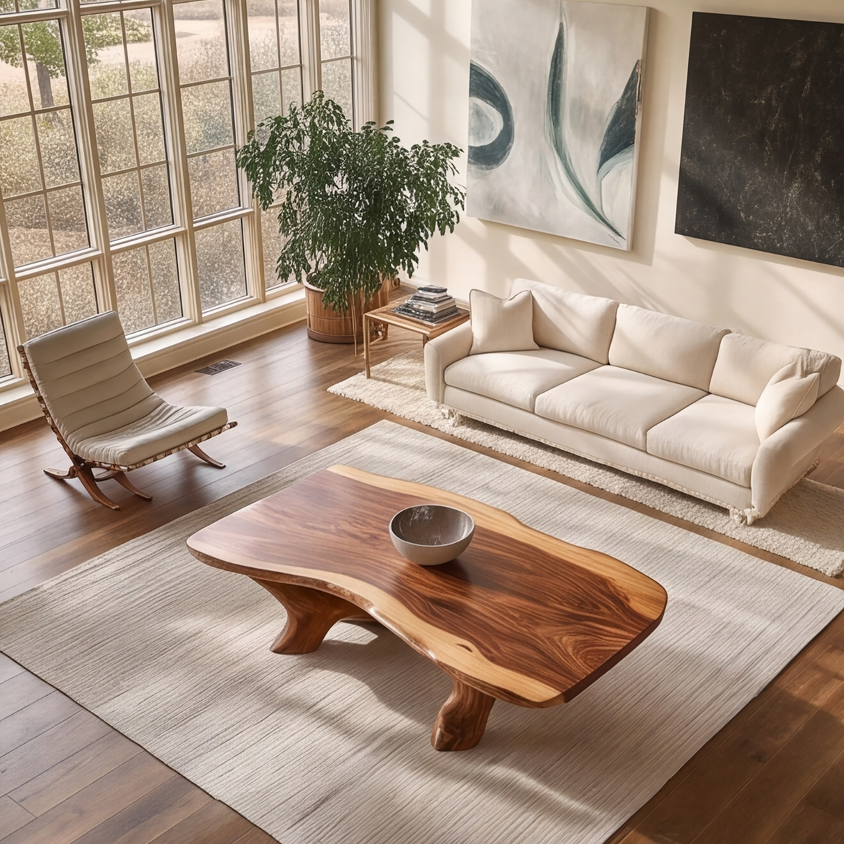 Elarwen Handcrafted Solid Wood Coffee Table