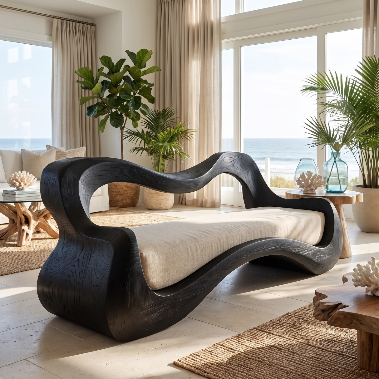 Elarwyn Handcrafted Sculpted Solid Wood Sofa - Timberustic Sofa