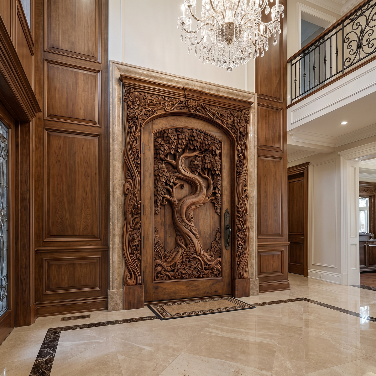 Elarwyn Sculpted Solid Wood Single Door Brown - Timberustic Door