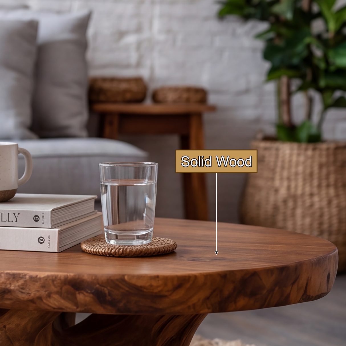 Elvaris Handcrafted Solid Wood Coffee Table