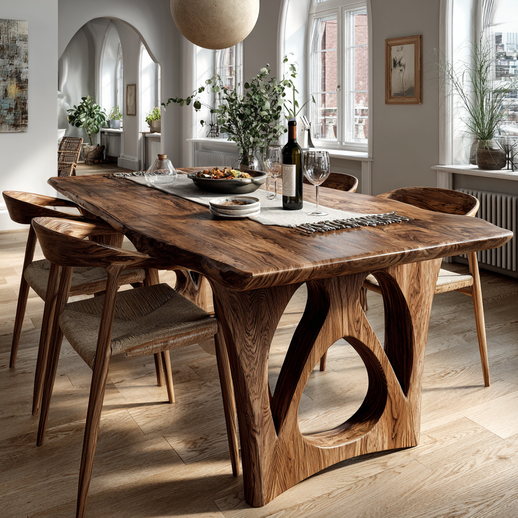 Elyndor Live Edge Solid Wood Dining Table - Timberustic Dining Table