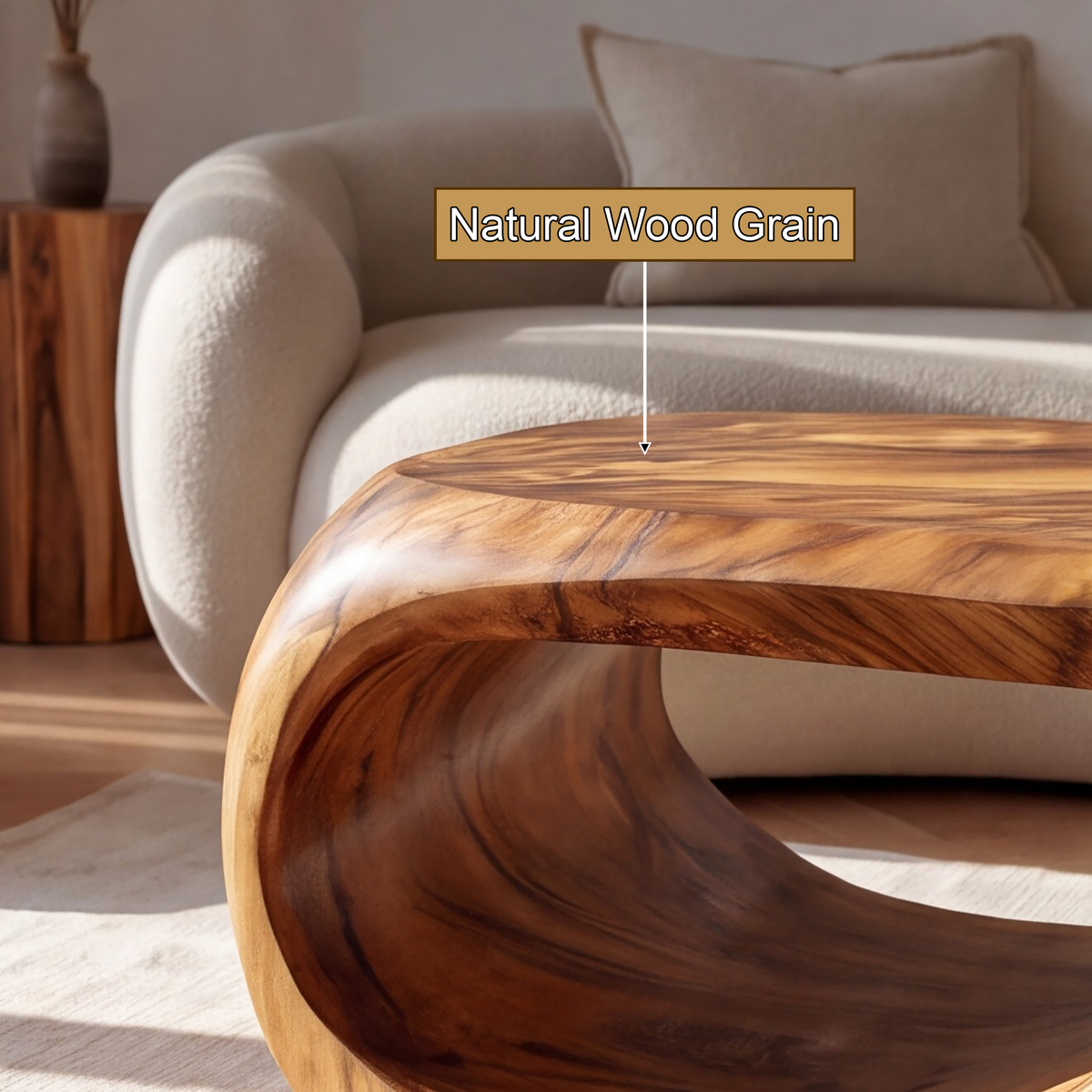 Flowloop Sculpted Solid Wood Coffee Table - Timberustic Coffee Table