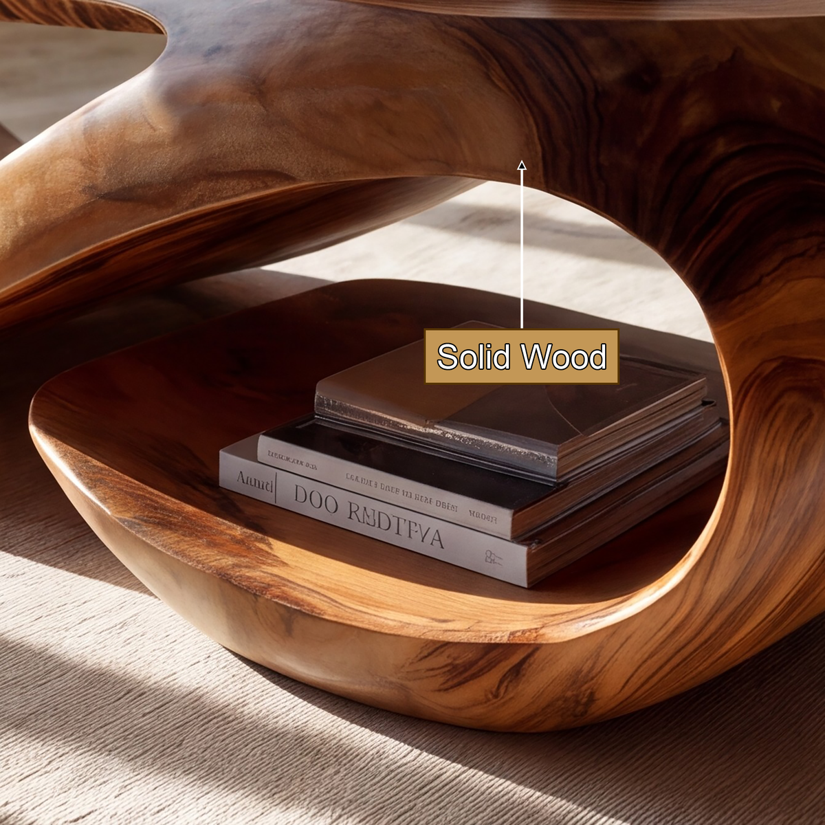 Flowloop Sculpted Solid Wood Coffee Table - Timberustic Coffee Table