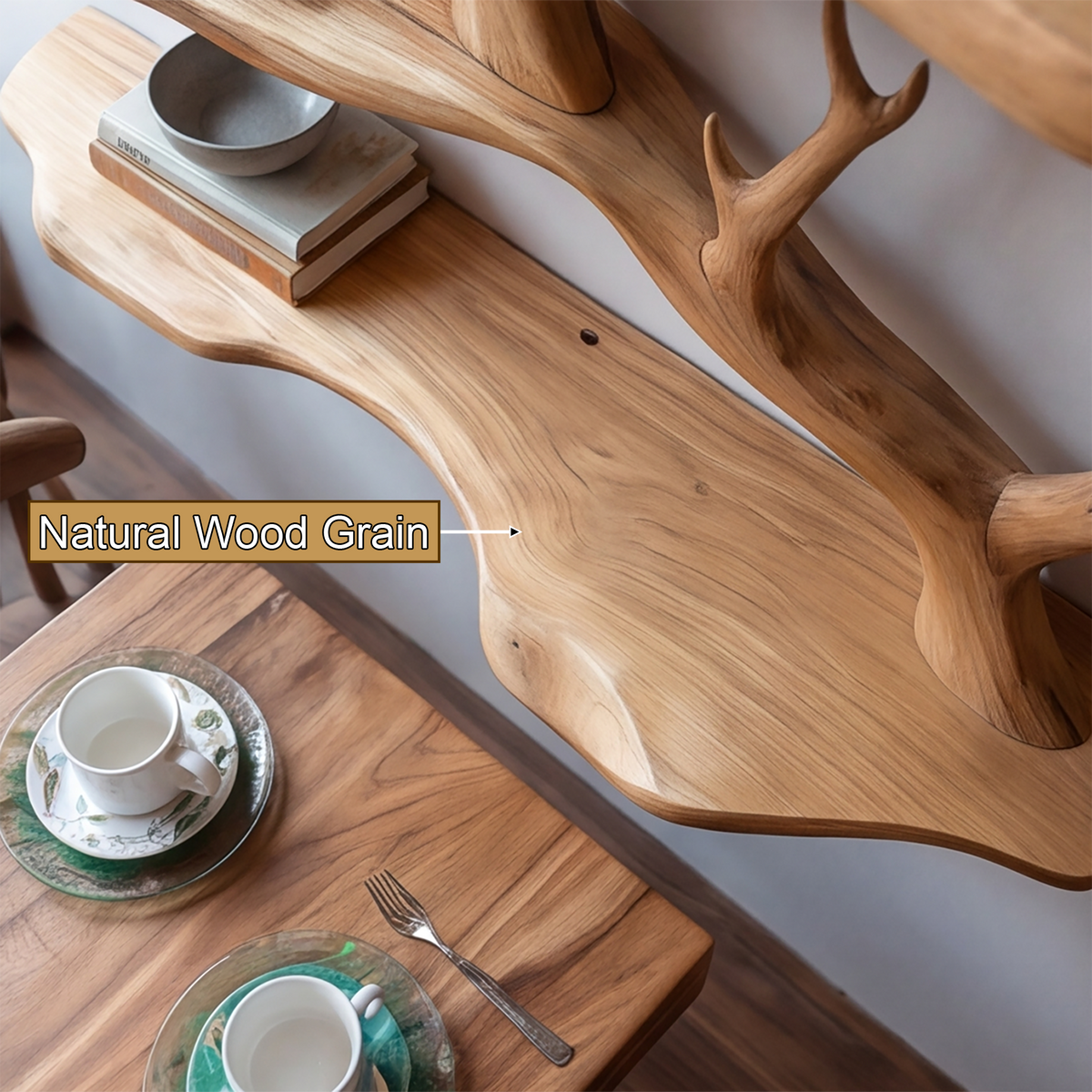 Ivorwyn Handcrafted Solid Wood Tree Bookshelf - Timberustic Floating Tree Bookshelf