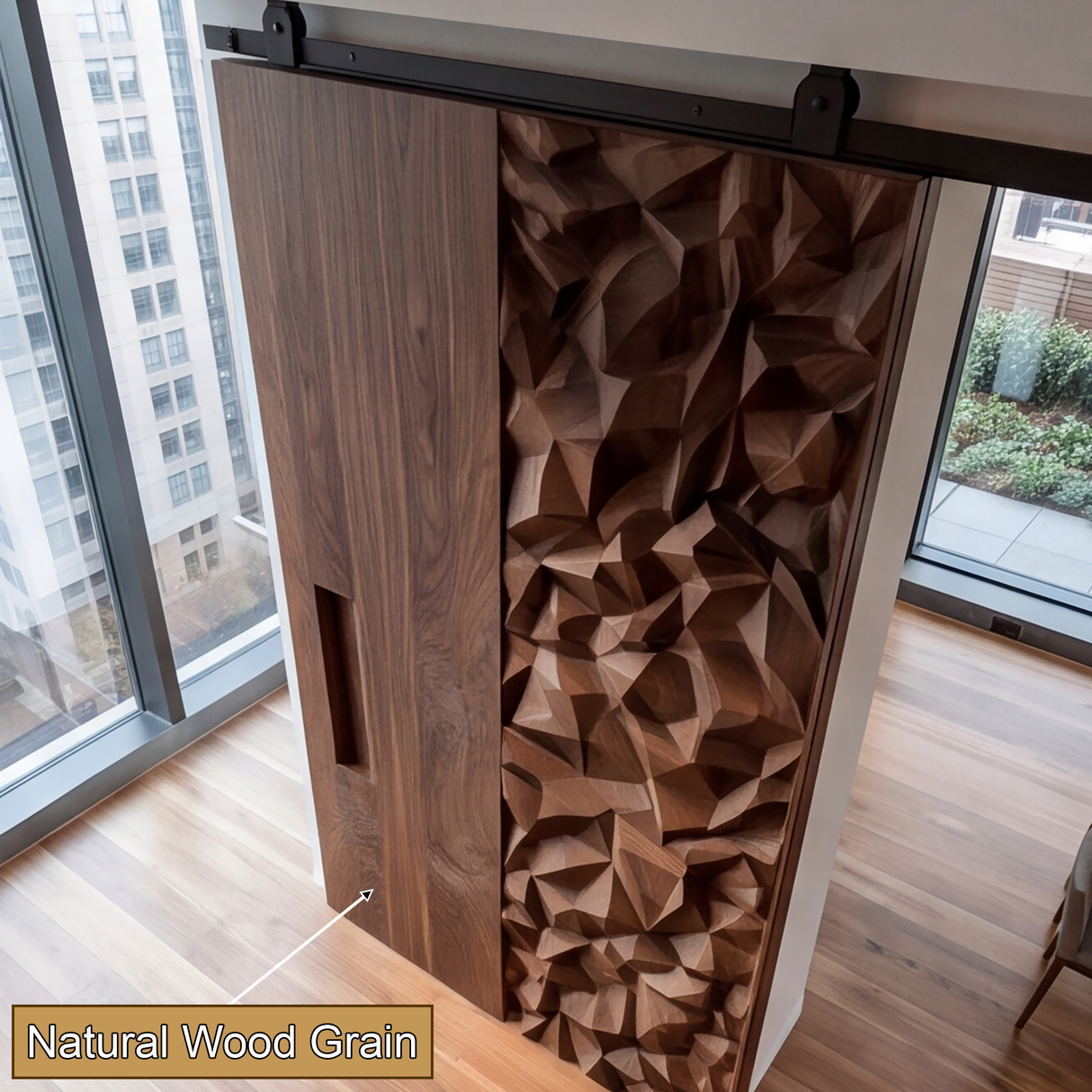 Kaelith Sculpted Solid Wood Single Door
