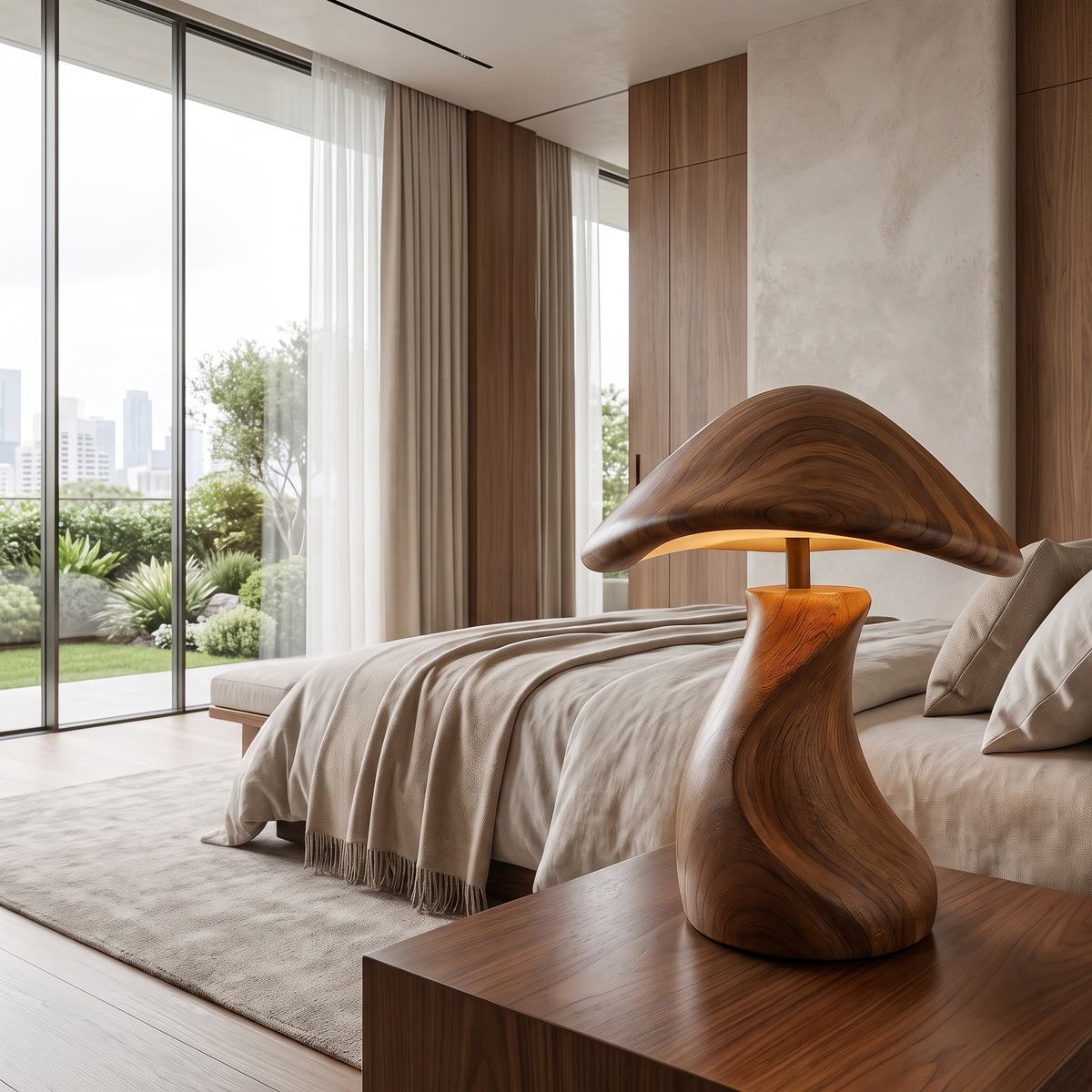 Lumora Handcrafted Solid Wood Table Lamp SPA252511 Brown - Timberustic Table Lamp