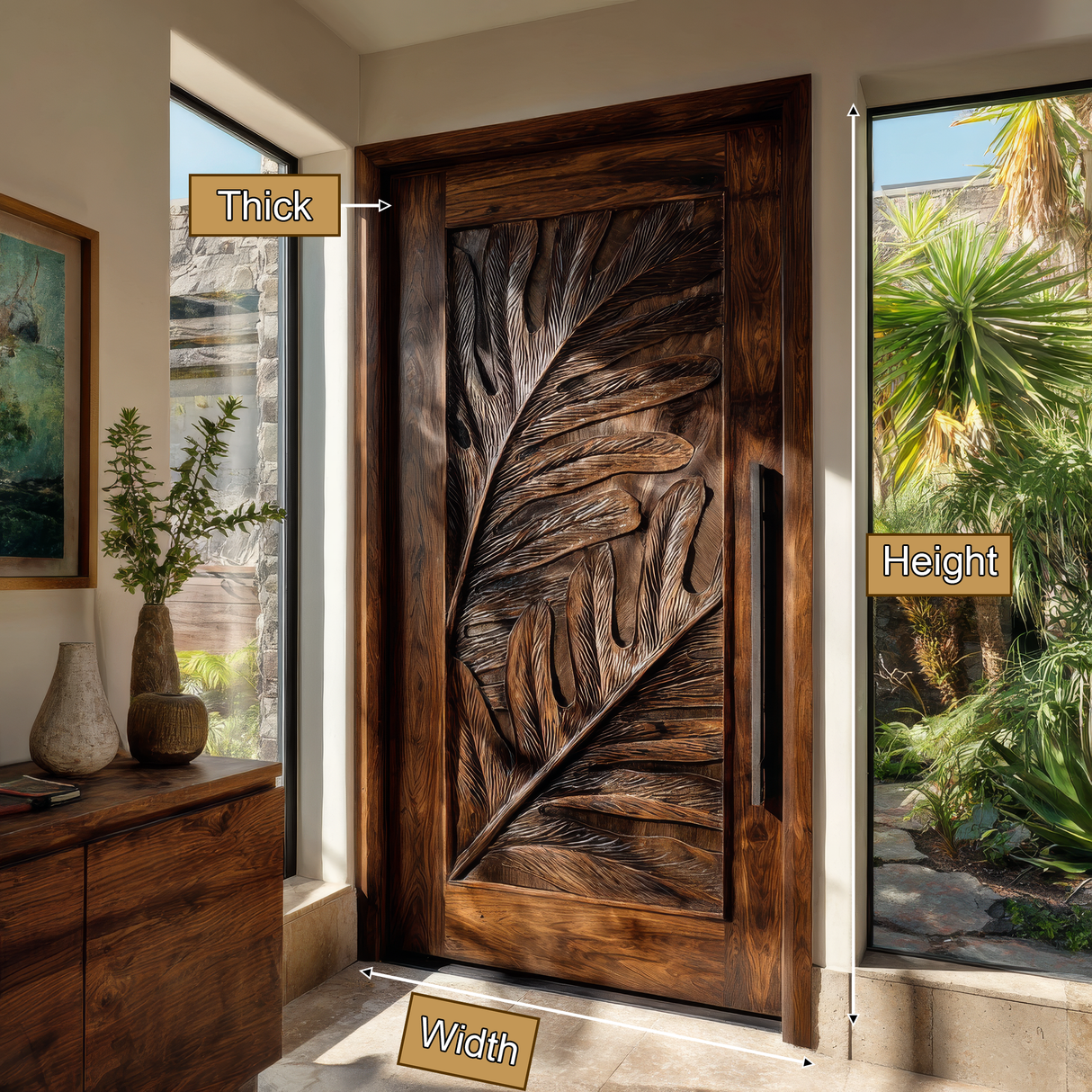 Monterra Handcrafted Solid Wood Single Door