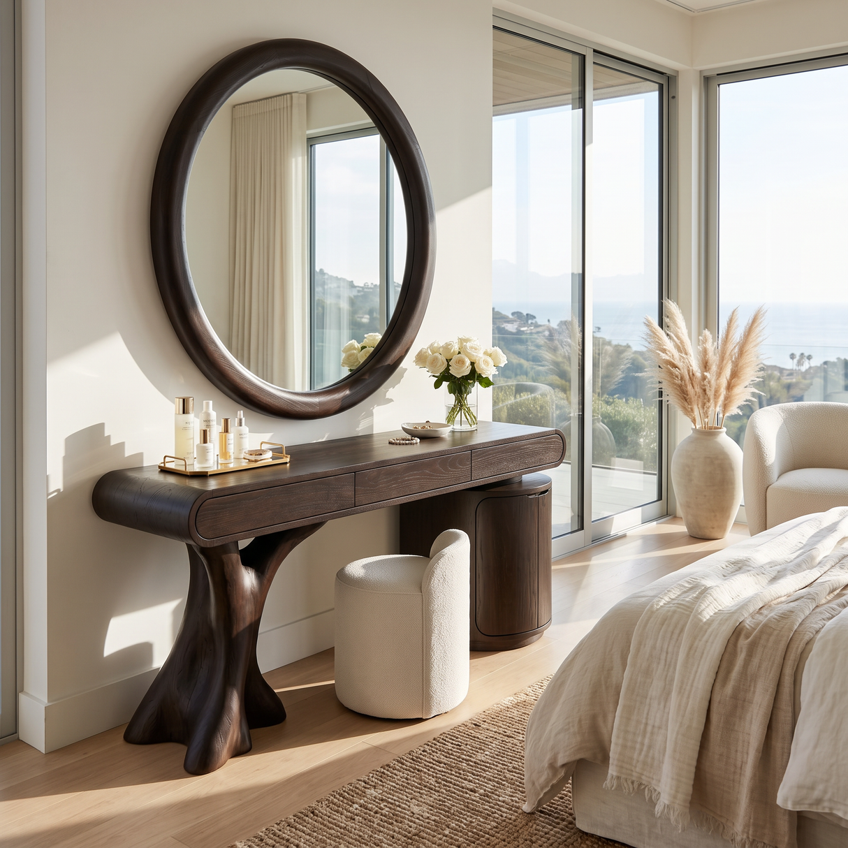 Noctara Handcrafted Solid Wood Cosmetic Table