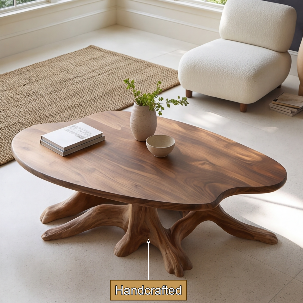 Olivareth Handcrafted Solid Wood Coffee Table