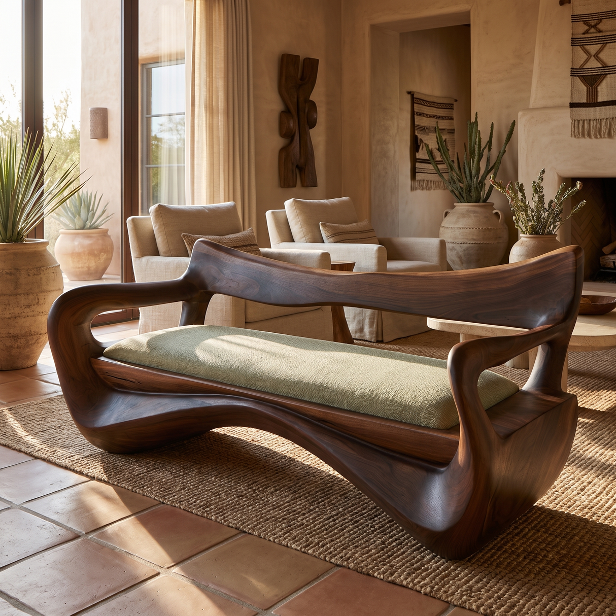 Orivane Sculpted Solid Wood Sofa