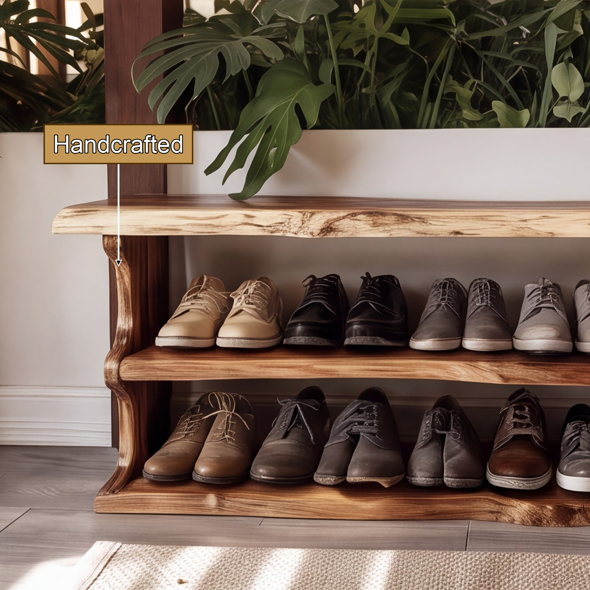 Orlan Organic Modern Solid Wood Shoe Rack - Timberustic Shoe Rack