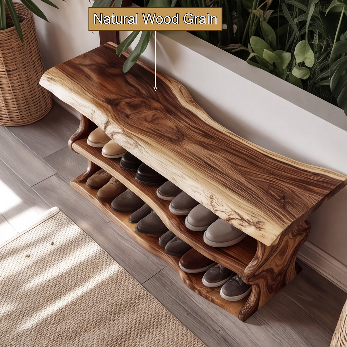 Orlan Organic Modern Solid Wood Shoe Rack - Timberustic Shoe Rack