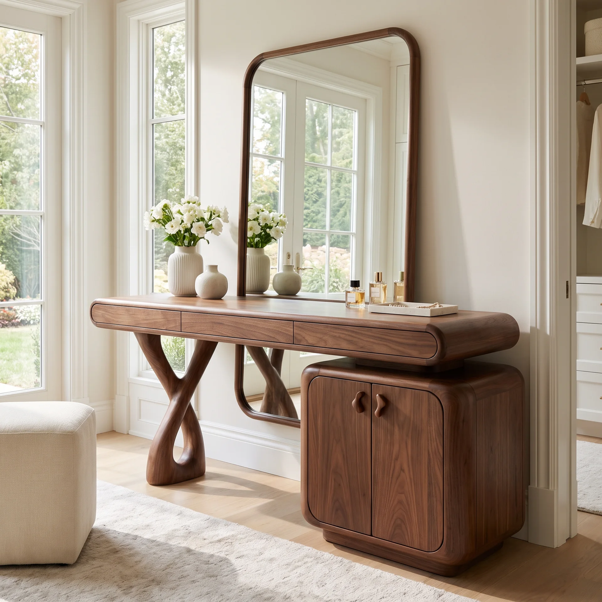 Orlienne Solid Wood Cosmetic Table