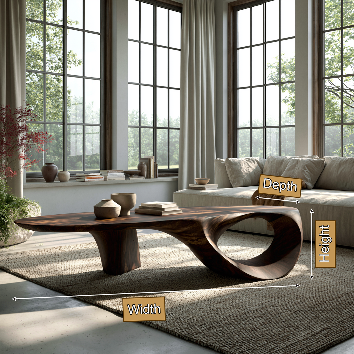 Raventhorn Handcrafted Solid Wood Coffee Table - TimbeRustic Coffee Table