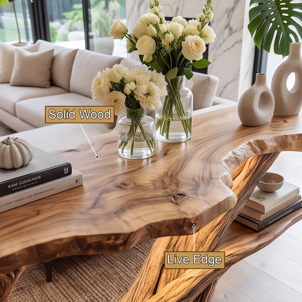 Roothaven Live Edge Solid Wood Console Table