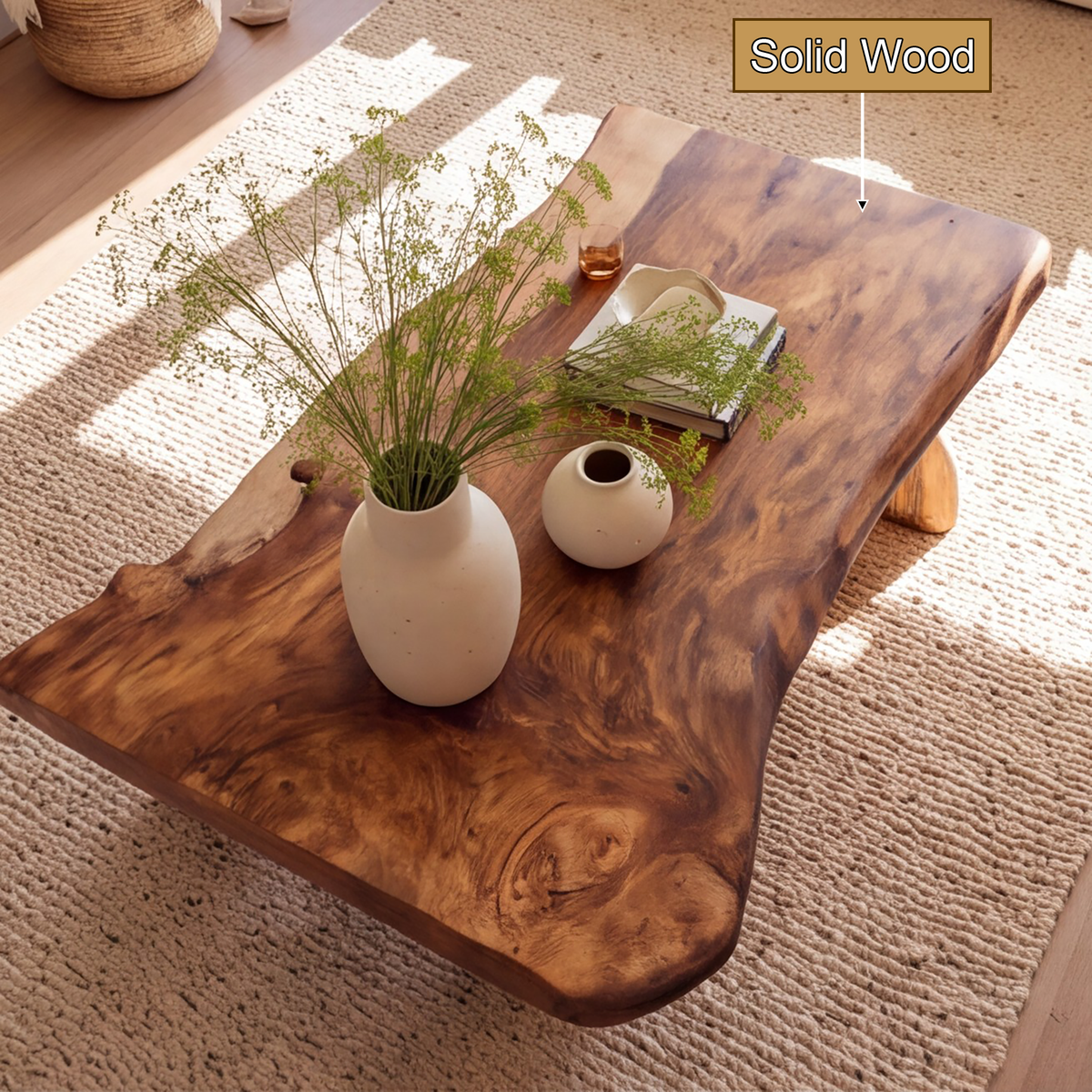 Rustic Live Edge Handcrafted Coffee Table - TimbeRustic Coffee Table