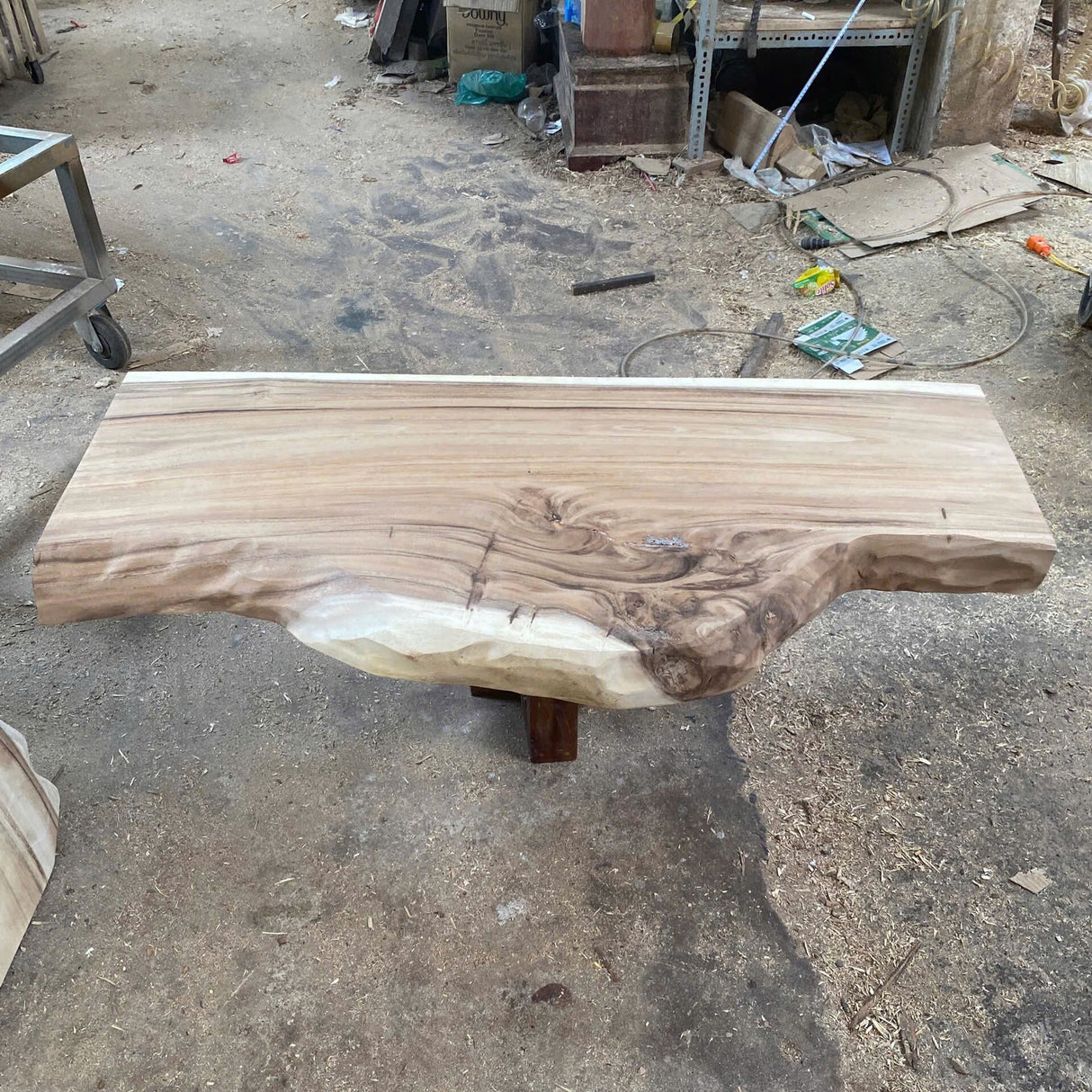 Rustic Live Edge Solid Wood Floating Bathroom Vanity