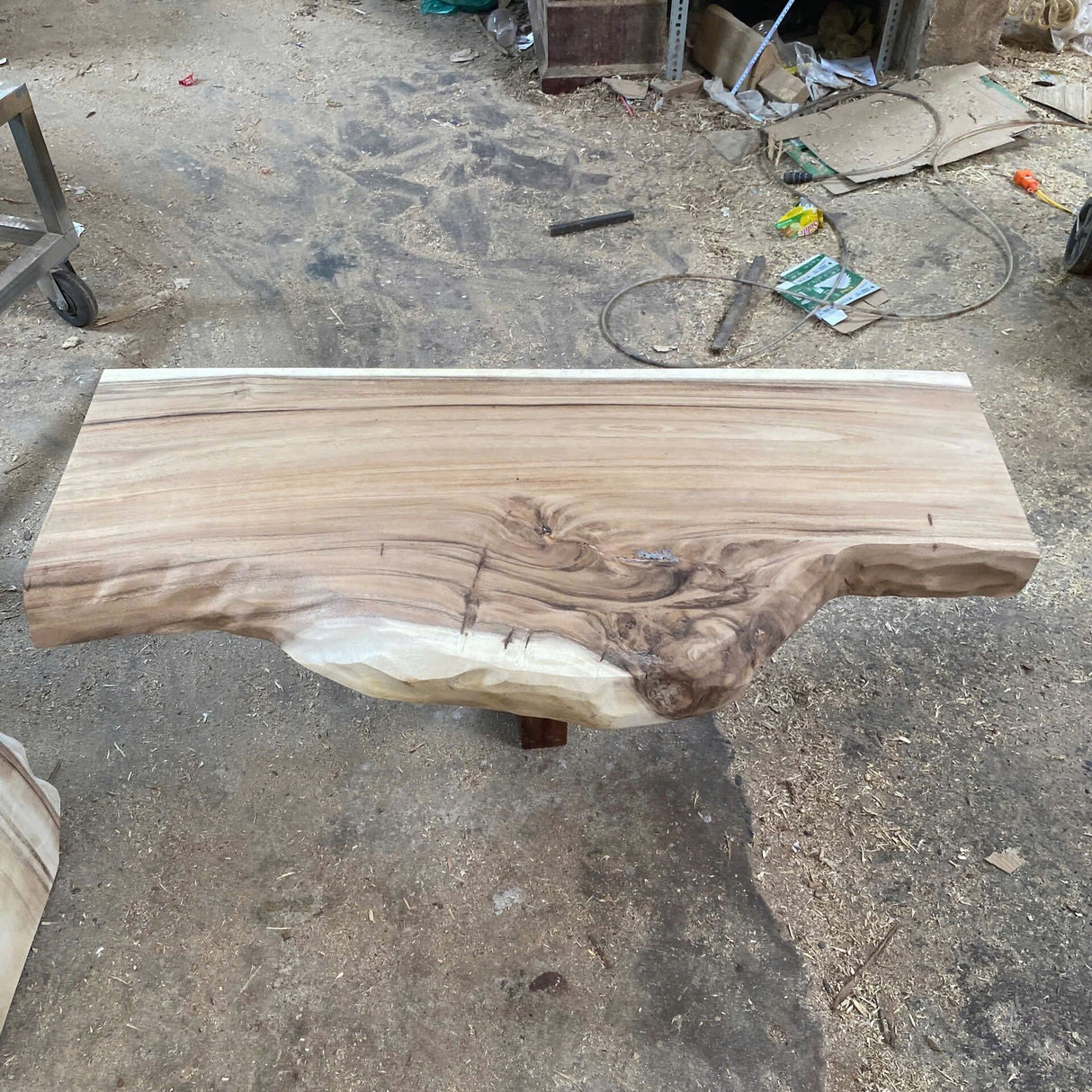 Rustic Live Edge Solid Wood Floating Bathroom Vanity