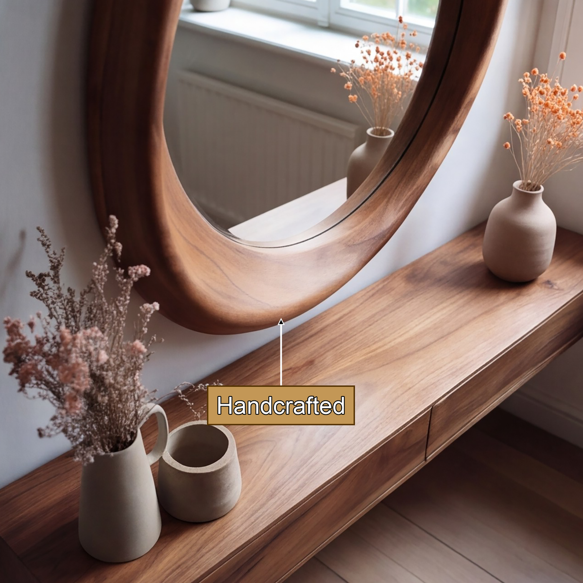 Solaceform Artisan-Crafted Solid Wood Mirror - Timberustic Mirror