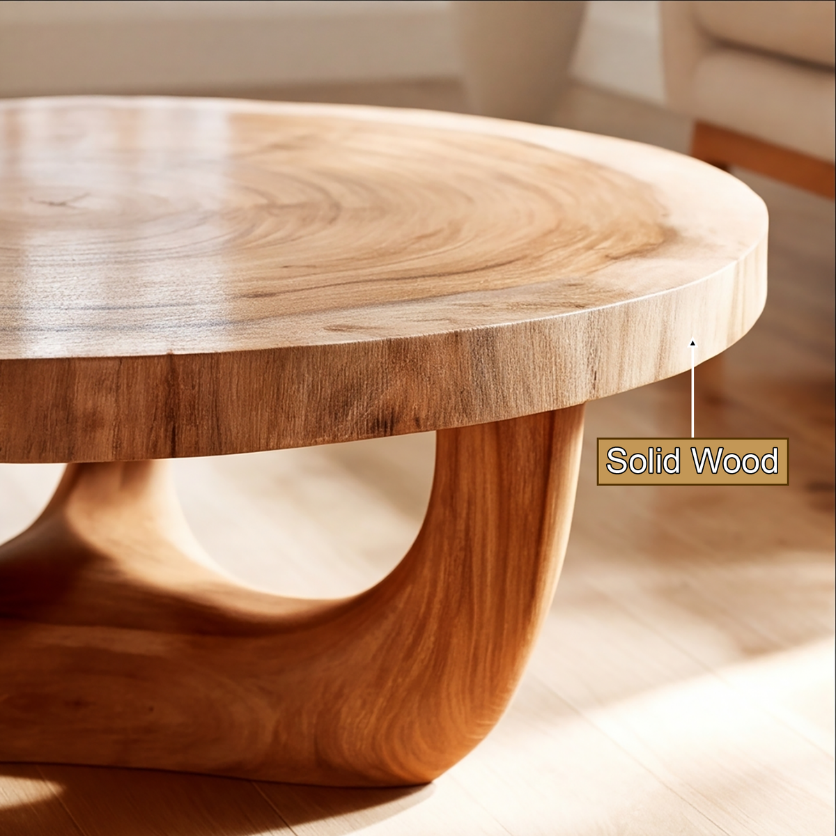 Solenne Solid Wood Round Coffee Table - Timberustic Coffee Table