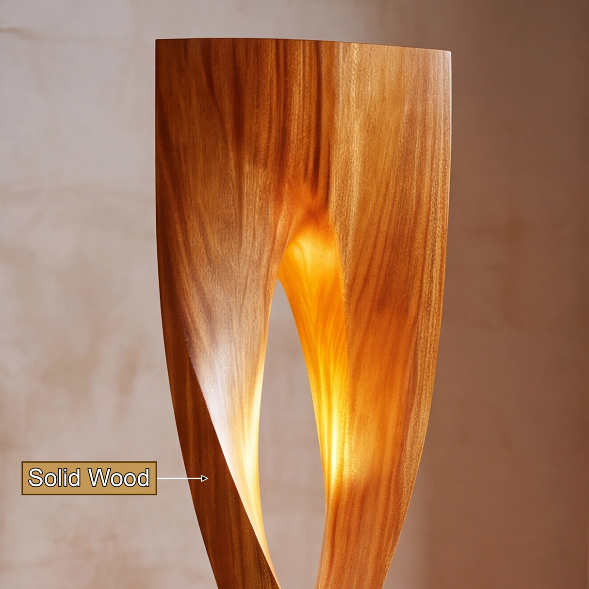 Solvane Sculpted Solid Wood Floor Lamp