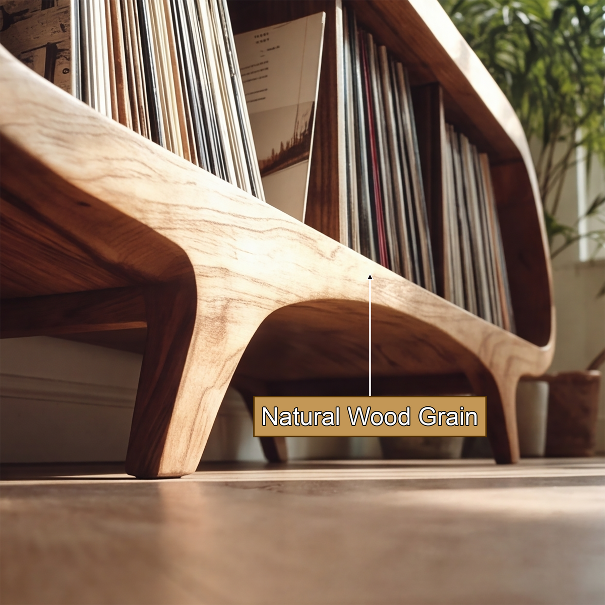 Sonora Solid Wood Record Player Stand With Storage - Timberustic Record Player Stand With Storage